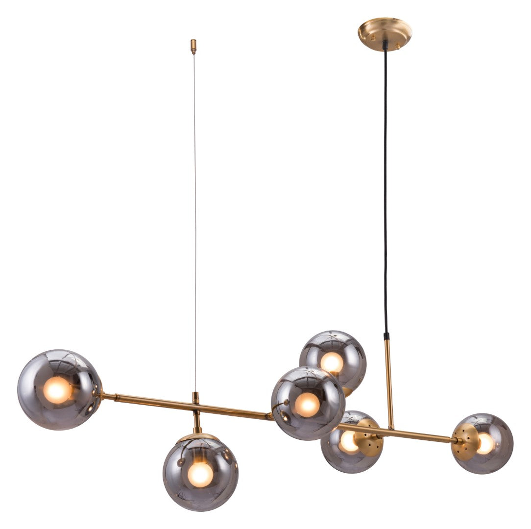Gisela Stylish Brass and Black Glass Ceiling Lamp for Elegant Space Illumination