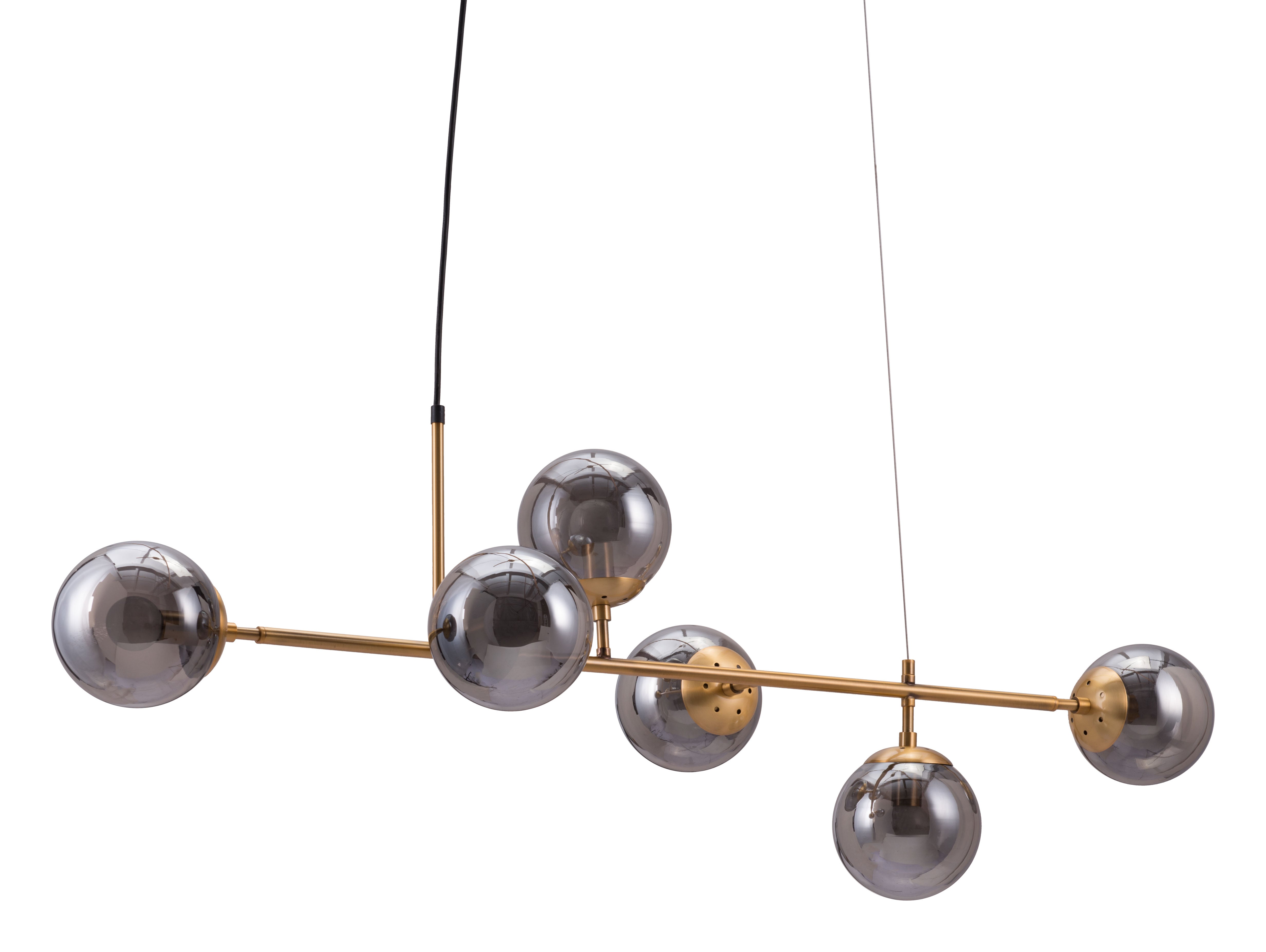 Gisela Stylish Brass and Black Glass Ceiling Lamp for Elegant Space Illumination