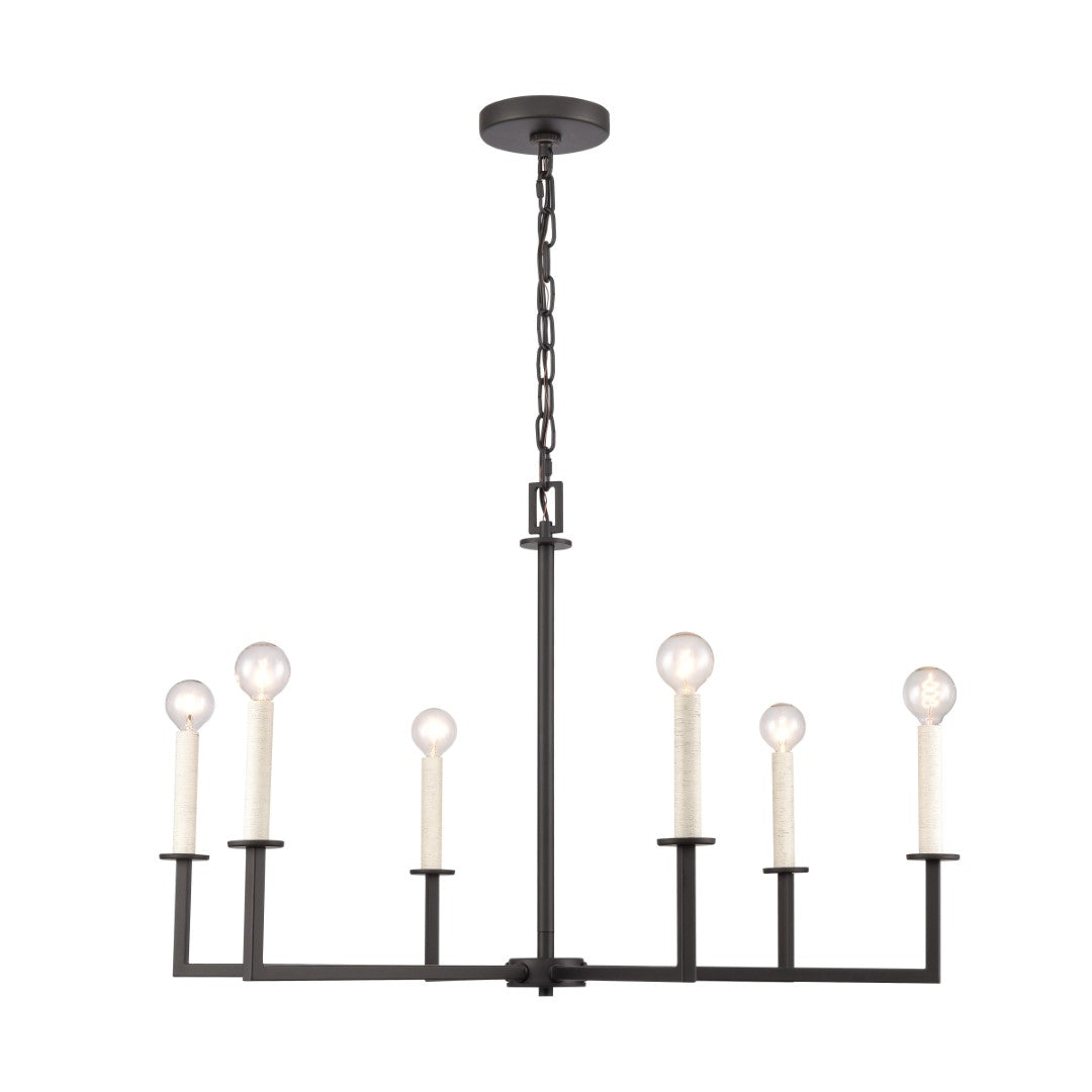 Dunne 30 Wide 6-Light Chandelier - Modern Design with Sculptural Appeal for Stylish Interiors